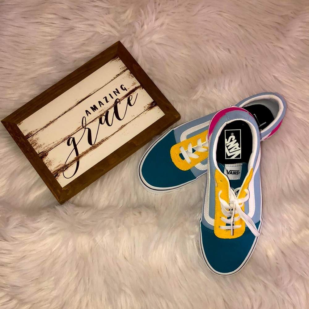 NWOT Women’s Colorblock Vans, Sz 10